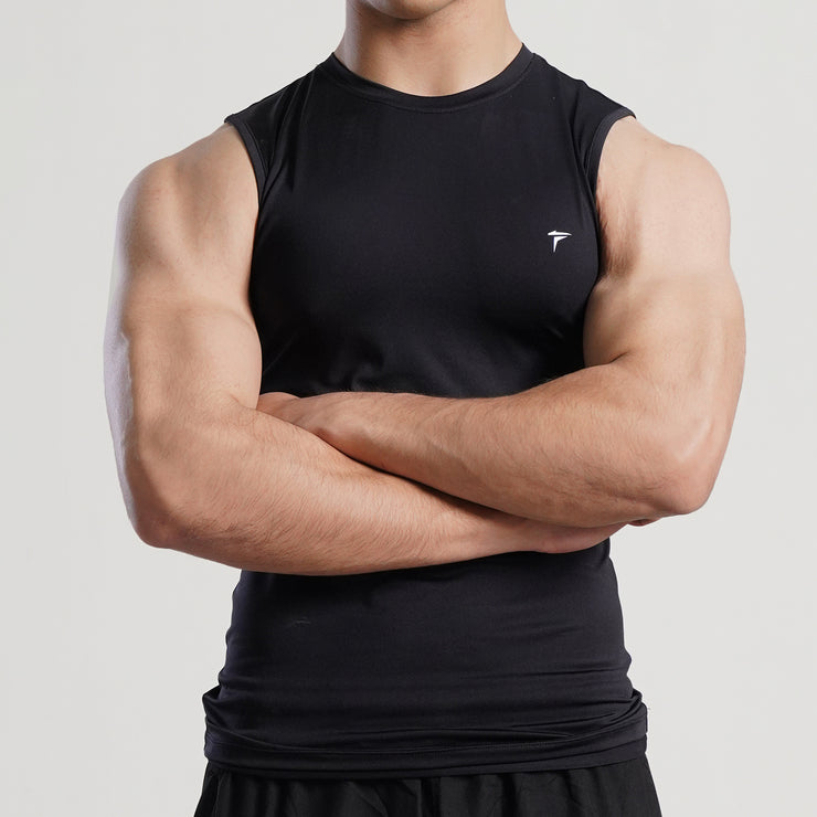 Tf-Black Sleeveless Compression Top