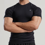 Half Sleeve Black Compression Tee