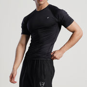 Half Sleeve Black Compression Tee