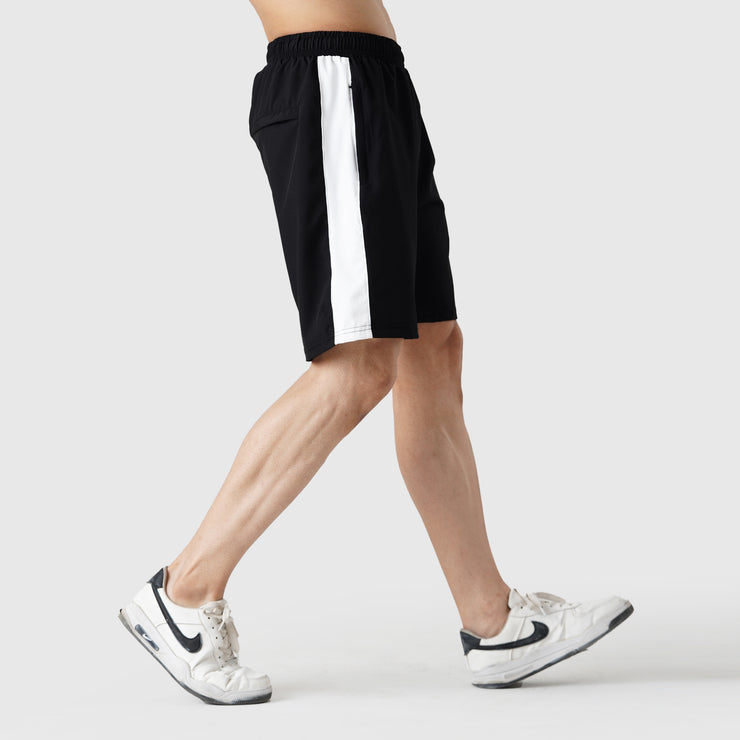 Tf-Black Basic Micro Premium Shorts With White Panel