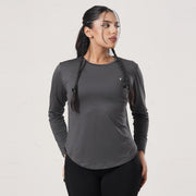 Tf-Premium Charcoal Full Sleeve Women Mesh Tee