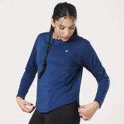 Tf-Premium Imperial Blue Full Sleeve Women Mesh Tee