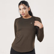 Tf-Premium Olive Full Sleeve Women Mesh Tee