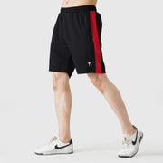 Tf-Black Basic Micro Premium Shorts With Red Panel