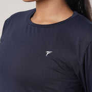 Tf-Premium Navy Full Sleeve Women Mesh Tee