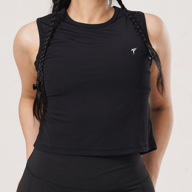 Tf-Ultra Premium Black Women Sleeveless Top