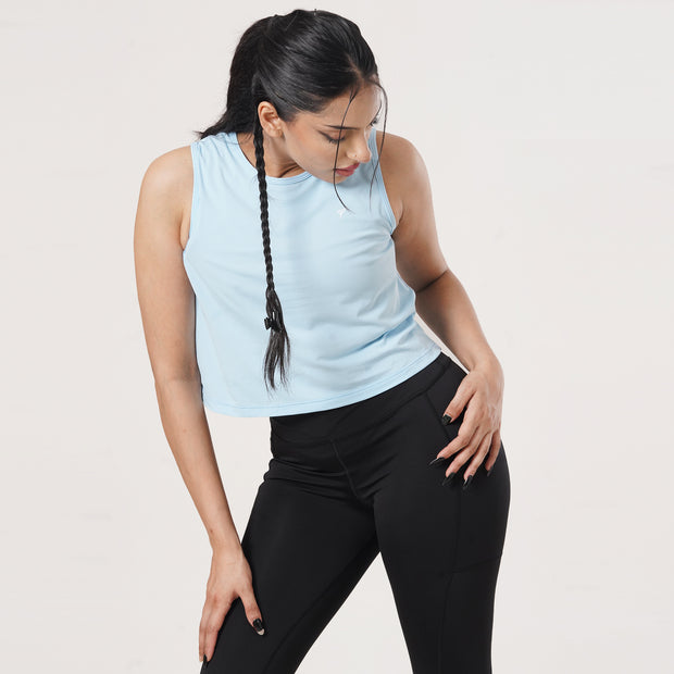 Tf-Ultra Premium Pretty Blue Women Sleeveless Top