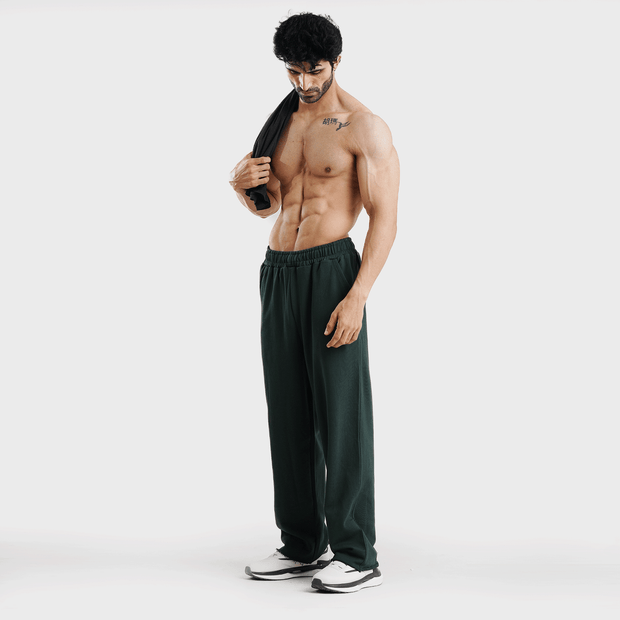 Tf-Forest Green Heavy GSM Terry Flow Bottoms
