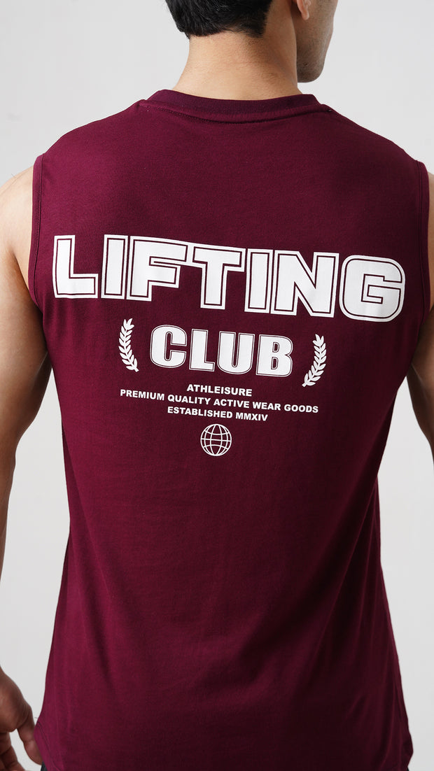 Tf-Maroon Lifting Club Sleeveless Top