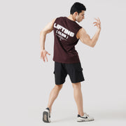 Tf-Dark Brown Lifting Club Sleeveless Top