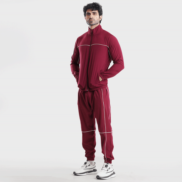 Tf-Premium Maroon Running Piping Jacket V2.O