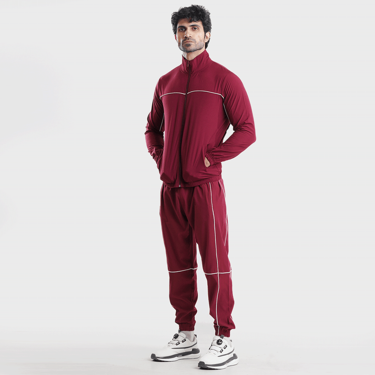 Tf-Premium Maroon Running Piping Jacket V2.O