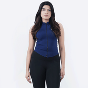 Tf-Sleeveless Ultra Premium Navy Compression Zipper Top