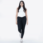 Tf-Sleeveless Ultra Premium White Compression Zipper Top