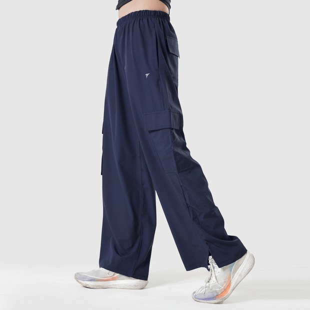 Tf-Premium Navy Wide Leg Cargo Women Bottoms
