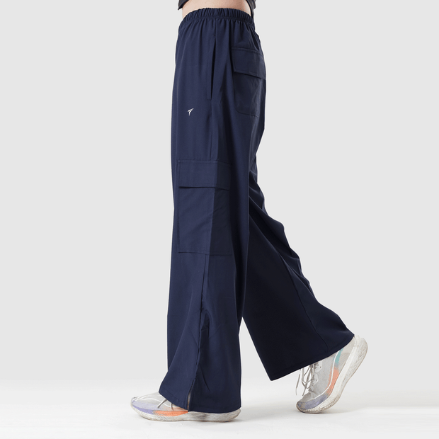Tf-Premium Navy Wide Leg Cargo Women Bottoms