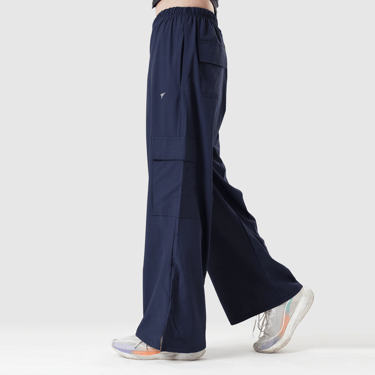 Tf-Premium Navy Wide Leg Cargo Women Bottoms