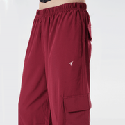 Tf-Premium Maroon Wide Leg Cargo Women Bottoms