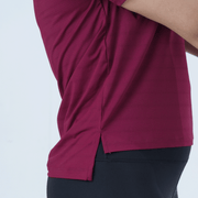Tf-Aura Mesh Maroon Women Tee