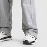Tf-Grey Heavy GSM Terry Flow Bottoms With Raw Edges