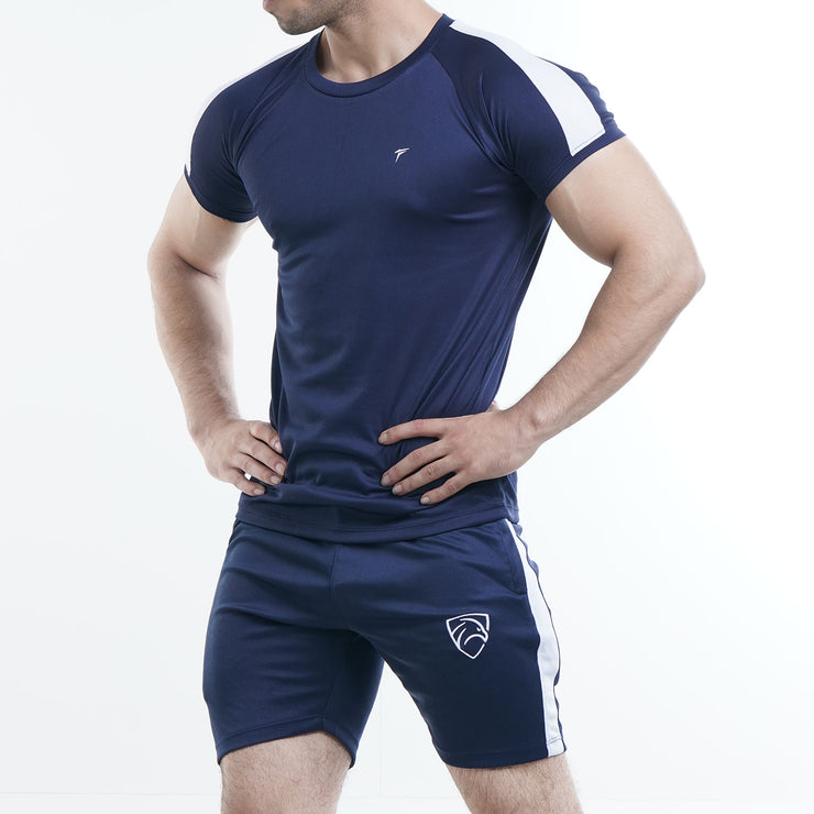 Tf-Navy Summer Tracksuit With White Panel and Shorts