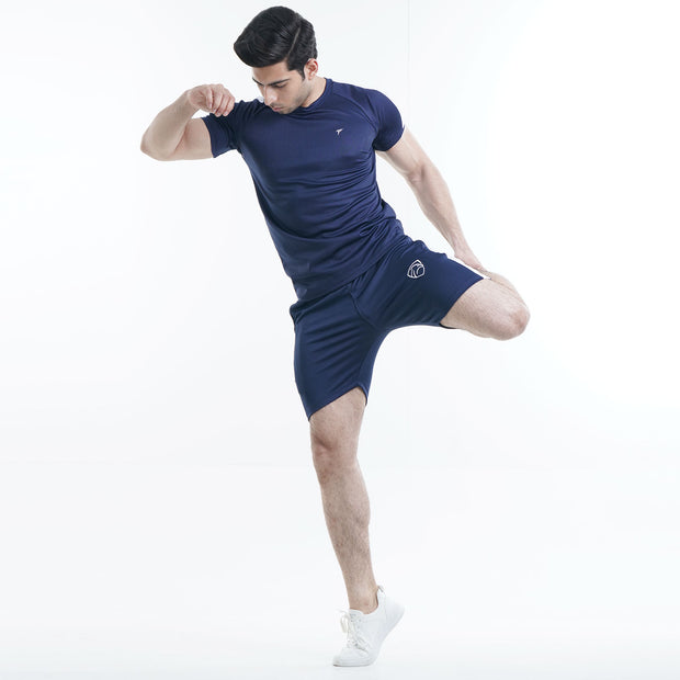 Tf-Navy Summer Tracksuit With White Panel and Shorts