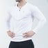 White Full Sleeve Quarter Zip Mesh Top