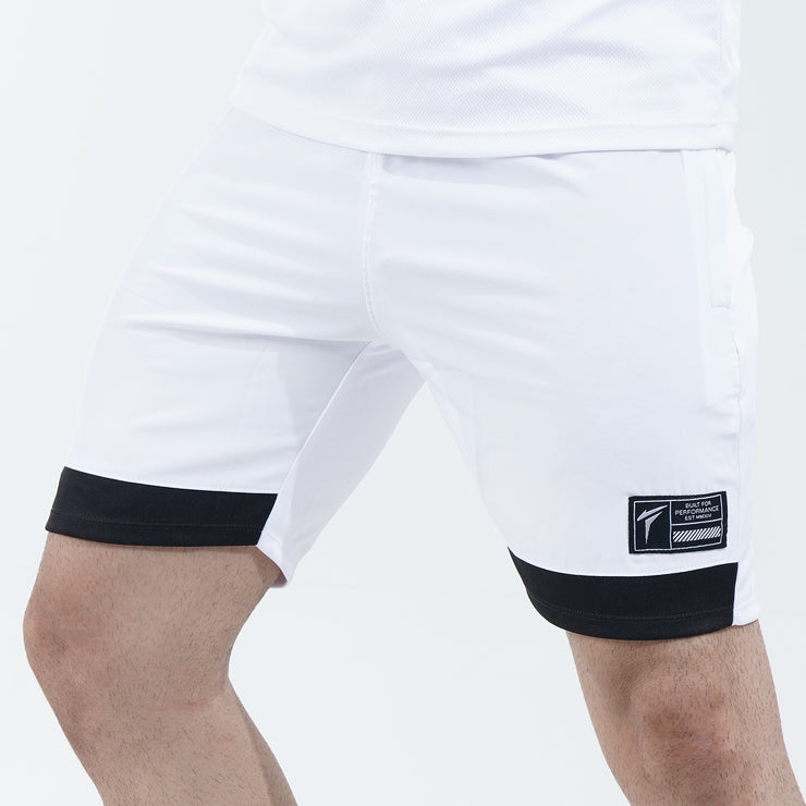 Tf-White Micro Interlock Training Shorts