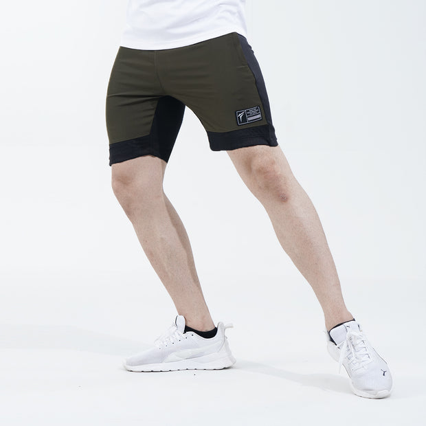 Tf-Olive/Black Micro Interlock Training Shorts