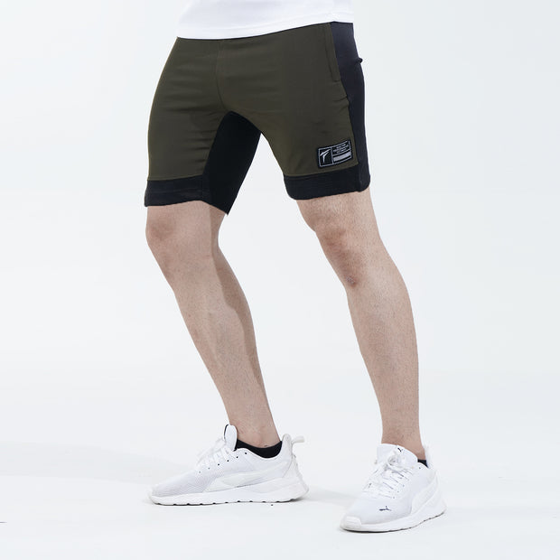 Tf-Olive/Black Micro Interlock Training Shorts