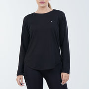 Tf-Black Full Sleeve Women Mesh Performance Tee