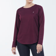 Tf-Maroon Full Sleeve Women Mesh Performance Tee