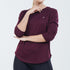 Tf-Maroon Full Sleeve Women Mesh Performance Tee