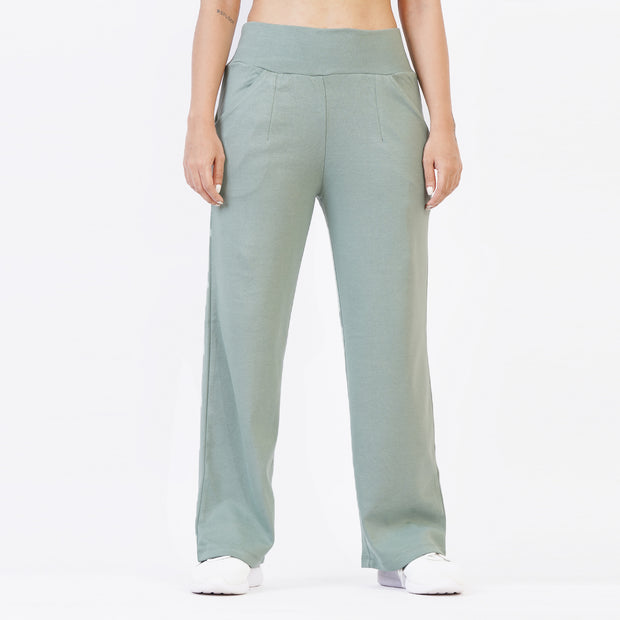 Tf-Teal High Waisted Straight Women Bottoms