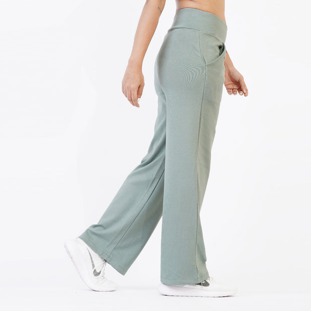 Tf-Teal High Waisted Straight Women Bottoms