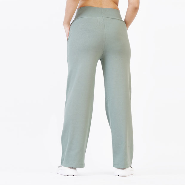 Tf-Teal High Waisted Straight Women Bottoms