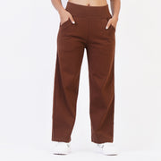 Tf-Brown High Waisted Straight Women Bottoms