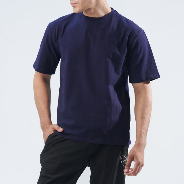 Tf-Navy Oversize Premium Lycra Tee