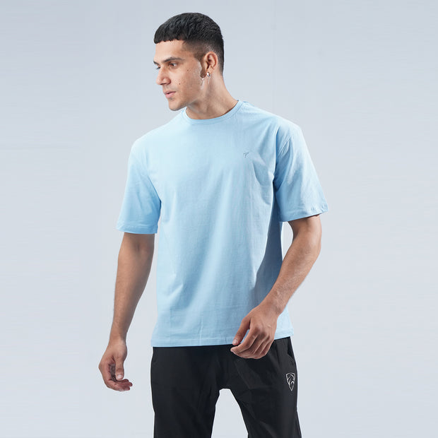 Tf-Sky Blue Oversize Premium Lycra Tee