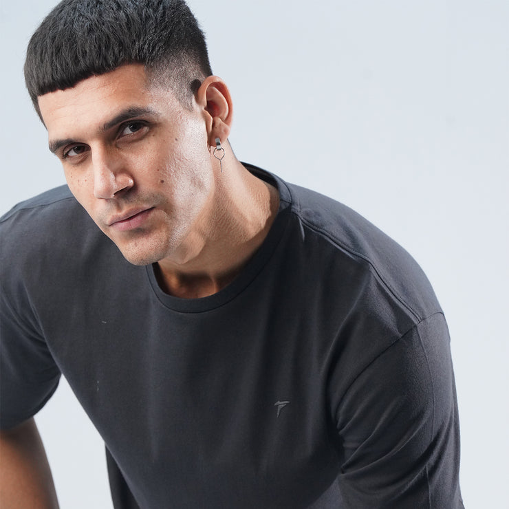 Tf-Charcoal Oversize Premium Lycra Tee
