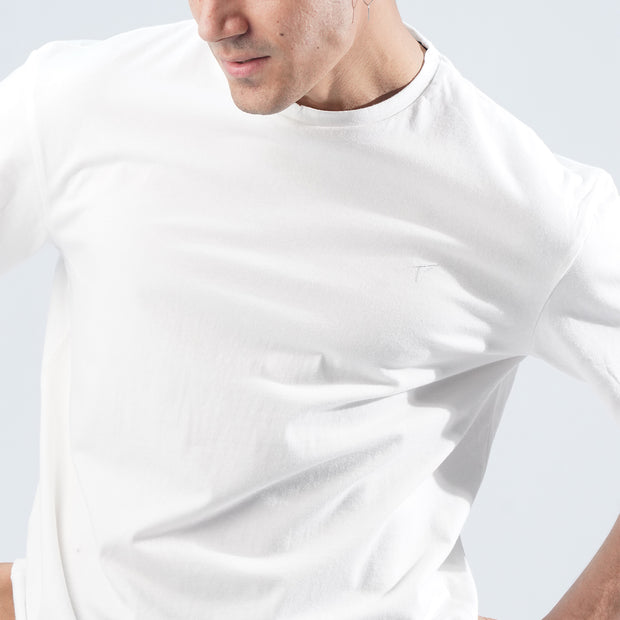 Tf-White Oversize Premium Lycra Tee