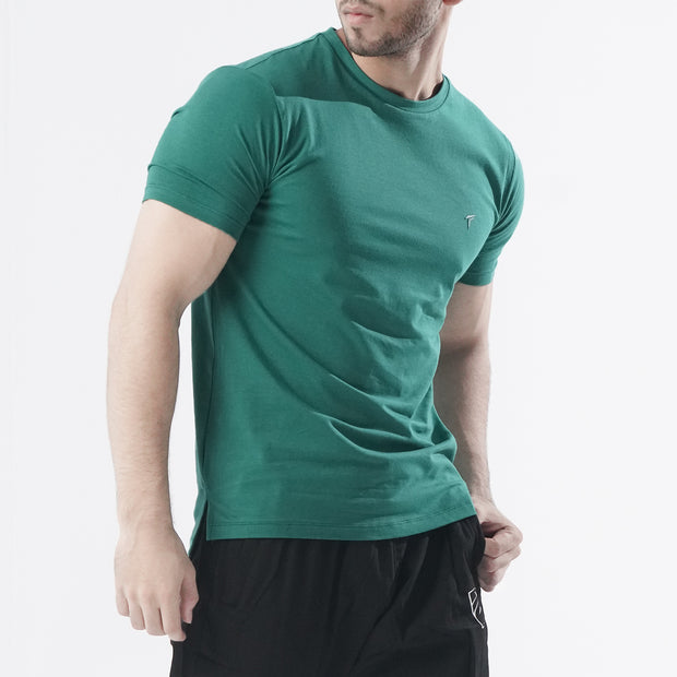 Tf-Sea Green Muscle-Fit Premium Lycra Tee