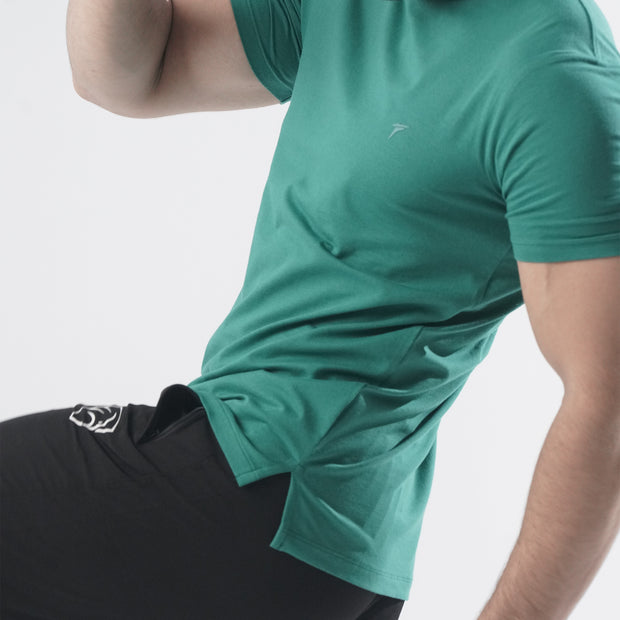 Tf-Sea Green Muscle-Fit Premium Lycra Tee