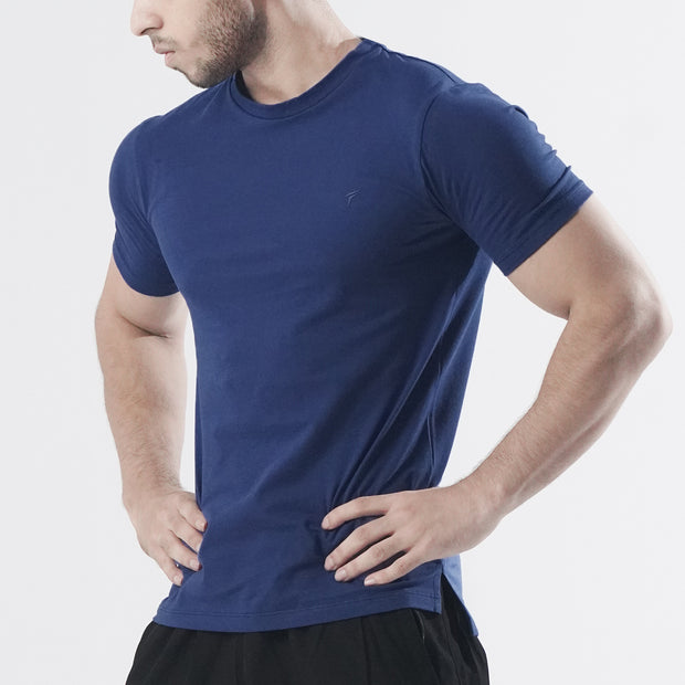 Tf-Royal Blue Muscle-Fit Premium Lycra Tee