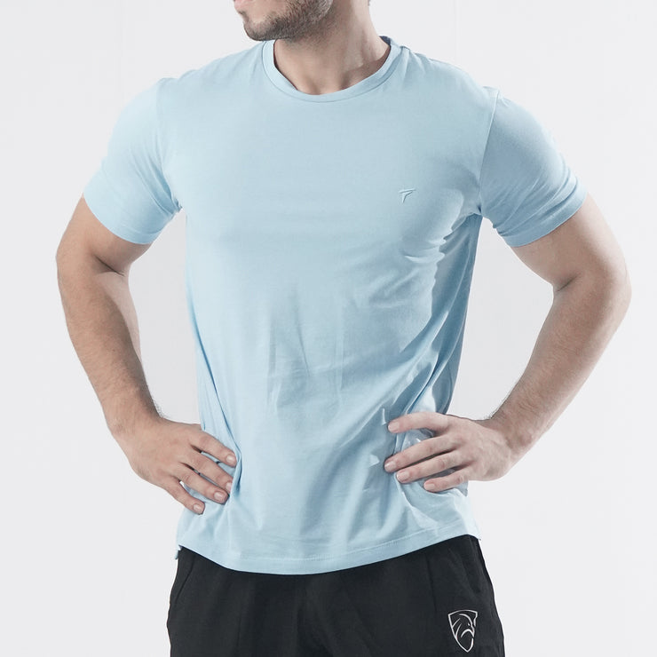 Tf-Sky Blue Muscle-Fit Premium Lycra Tee