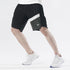 Black, White and Olive Green Multi-Panel Fitness Stage Shorts