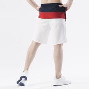 Navy Red And White Tri-Panel Fitness Stage Shorts