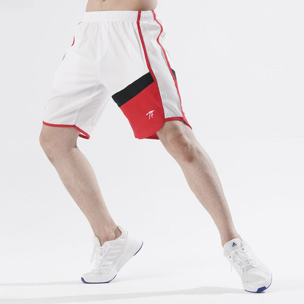 Red and best sale white gym shorts