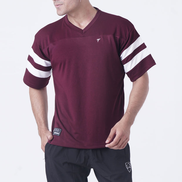 Tf-Maroon OverSize Mesh Athlete Tee