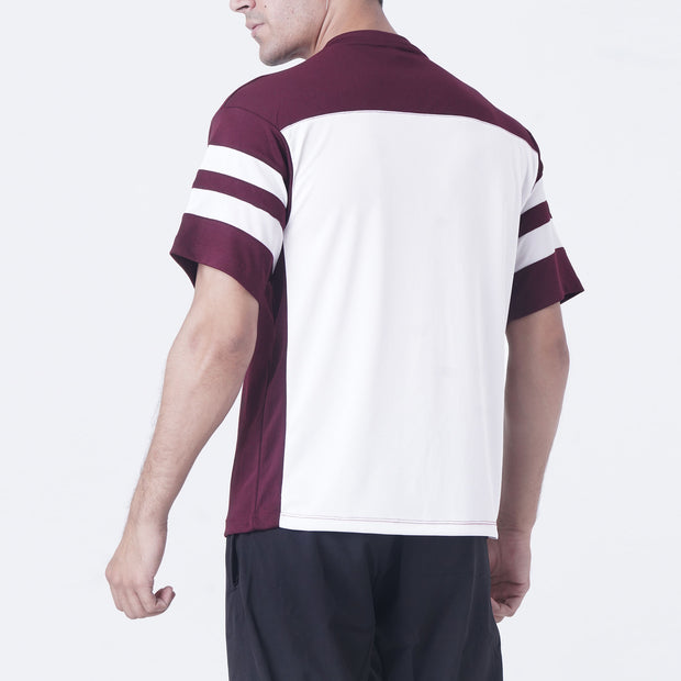 Tf-Maroon OverSize Mesh Athlete Tee